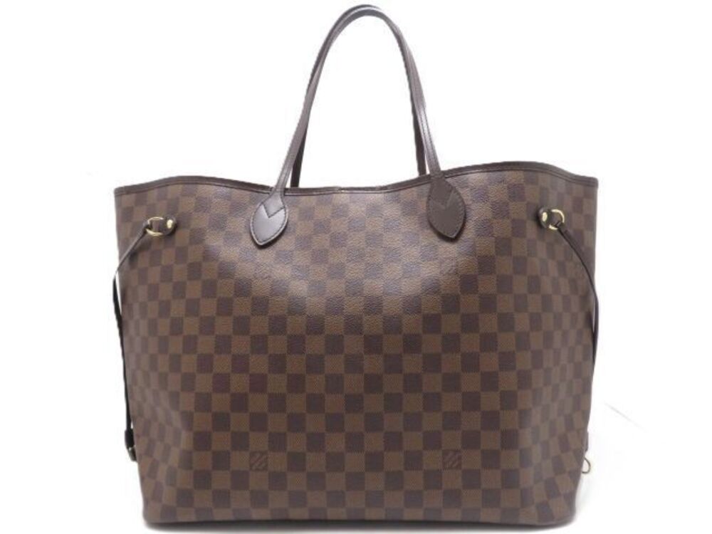 LOUIS VUITTON Neverfull Damier Tote Bag Canvas Brown